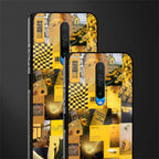 black yellow aesthetic collage glass case for poco x2 image-2