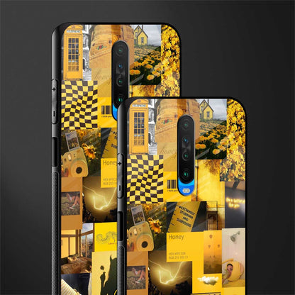 black yellow aesthetic collage glass case for poco x2 image-2