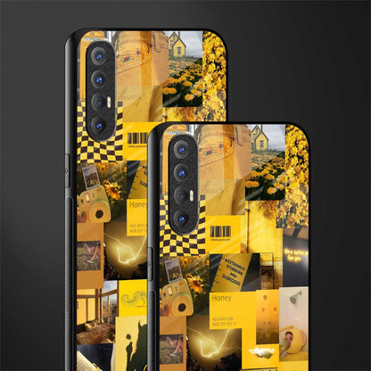 black yellow aesthetic collage glass case for oppo reno 3 pro image-2