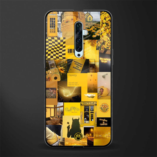black yellow aesthetic collage glass case for oppo reno 2z image