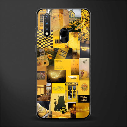 black yellow aesthetic collage glass case for vivo u20 image