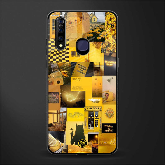 black yellow aesthetic collage glass case for vivo z1 pro image