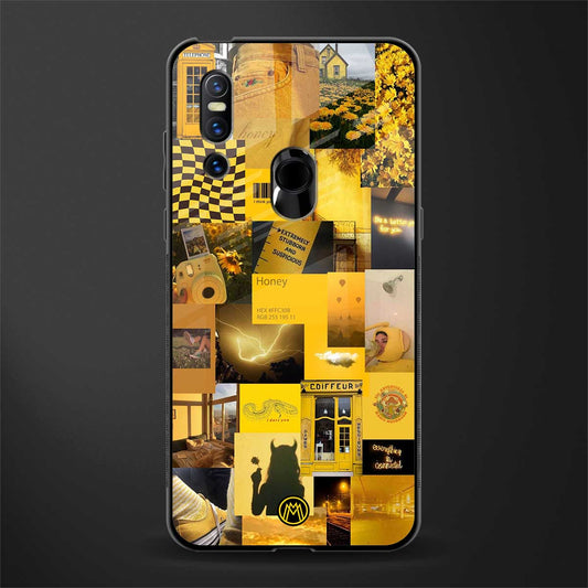 black yellow aesthetic collage glass case for vivo v15 image