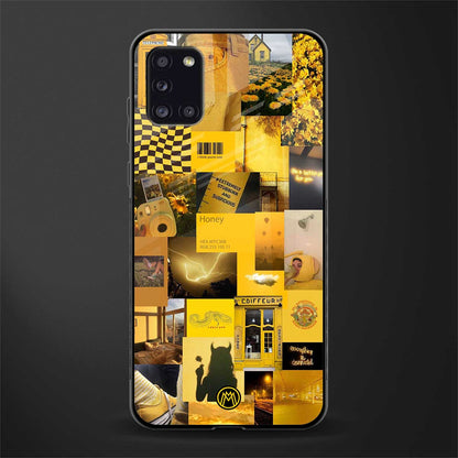 black yellow aesthetic collage glass case for samsung galaxy a31 image