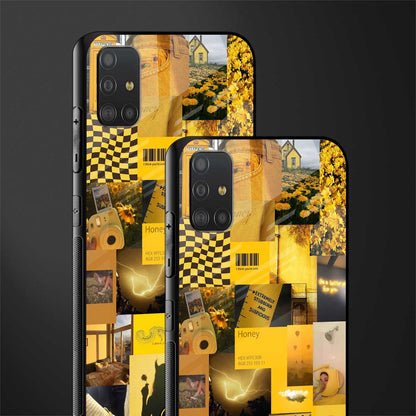 black yellow aesthetic collage glass case for samsung galaxy a51 image-2