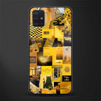 black yellow aesthetic collage glass case for samsung galaxy a71 image