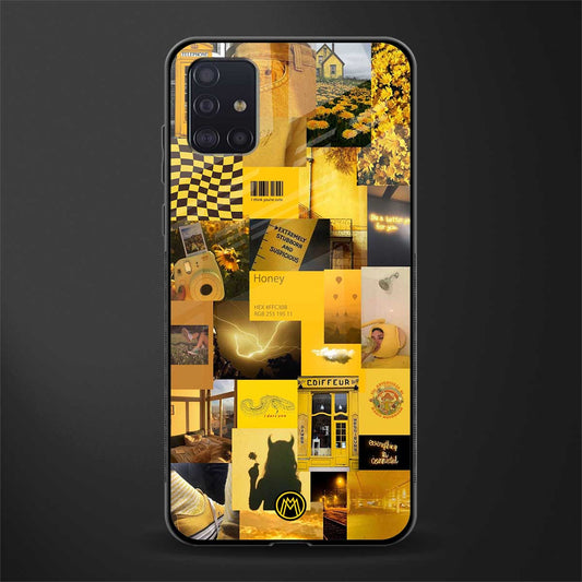 black yellow aesthetic collage glass case for samsung galaxy a71 image