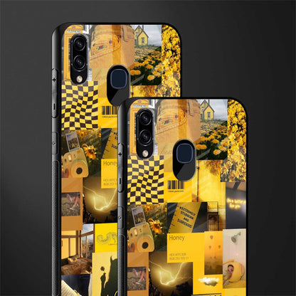black yellow aesthetic collage glass case for samsung galaxy a20 image-2