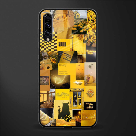 black yellow aesthetic collage glass case for samsung galaxy a70 image