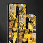 black yellow aesthetic collage glass case for redmi note 8 pro image-2