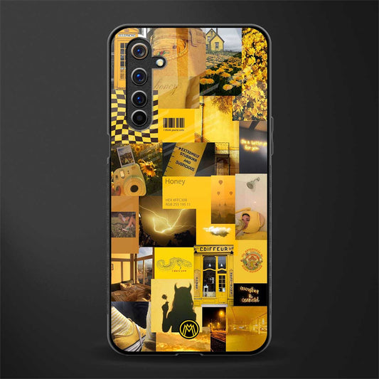black yellow aesthetic collage glass case for realme 6i image