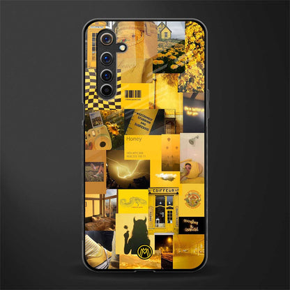 black yellow aesthetic collage glass case for realme 6 pro image