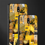 black yellow aesthetic collage glass case for redmi 8a image-2