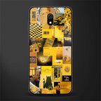 black yellow aesthetic collage glass case for redmi 8a image