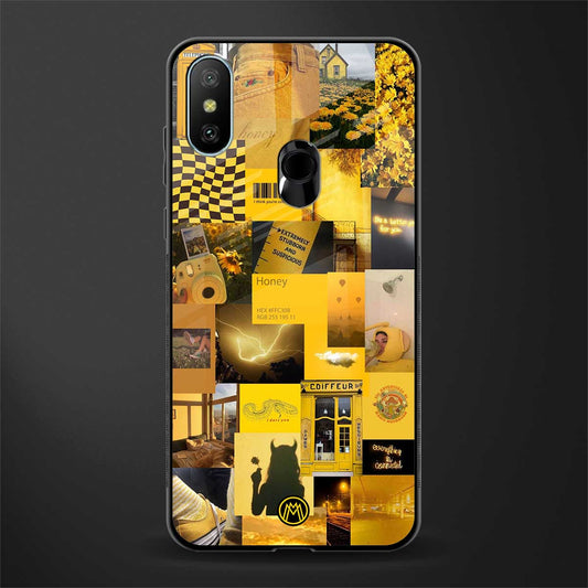 black yellow aesthetic collage glass case for redmi 6 pro image