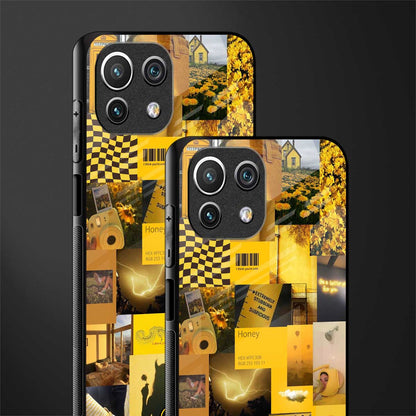 black yellow aesthetic collage glass case for mi 11 lite image-2