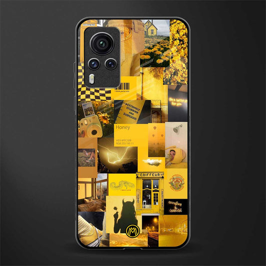 black yellow aesthetic collage glass case for vivo x60 pro image