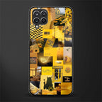 black yellow aesthetic collage back phone cover | glass case for samsung galaxy a22 4g