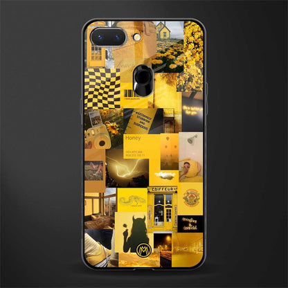 black yellow aesthetic collage glass case for oppo a5 image