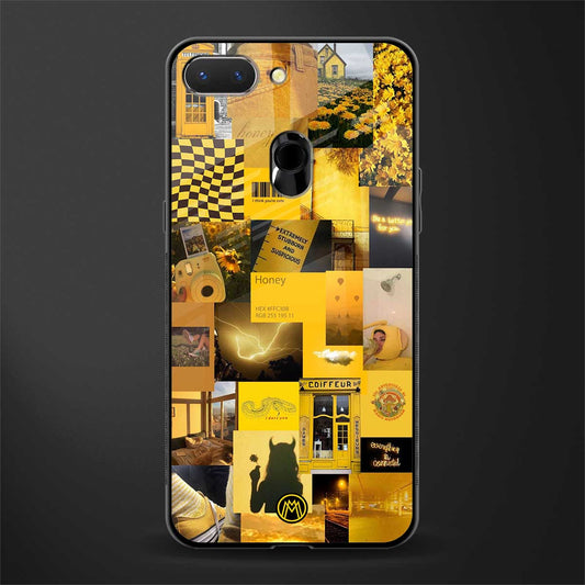 black yellow aesthetic collage glass case for oppo a5 image