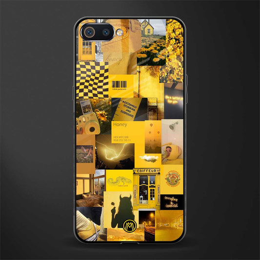 black yellow aesthetic collage glass case for realme c2 image
