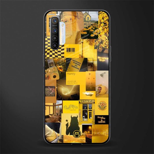 black yellow aesthetic collage glass case for realme xt image