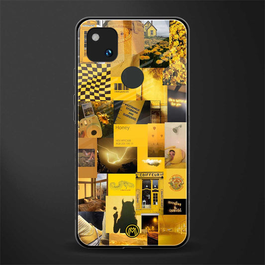 black yellow aesthetic collage back phone cover | glass case for google pixel 4a 4g