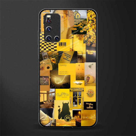 black yellow aesthetic collage glass case for vivo v19 image