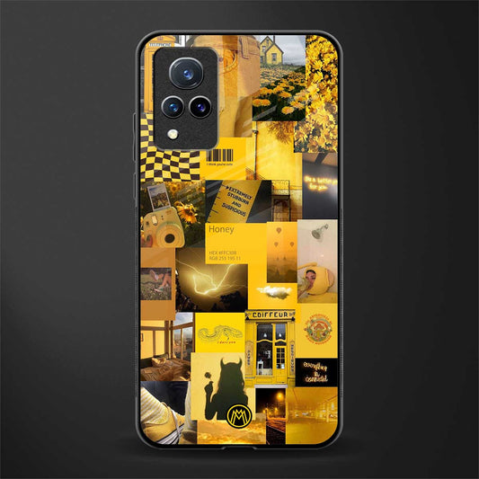 black yellow aesthetic collage glass case for vivo v21 5g image