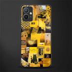 black yellow aesthetic collage glass case for vivo t1 5g image