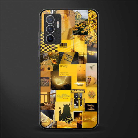 black yellow aesthetic collage glass case for vivo v23e image