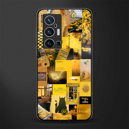 black yellow aesthetic collage glass case for vivo x70 pro plus image