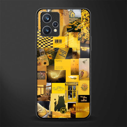 black yellow aesthetic collage glass case for realme 9 4g image