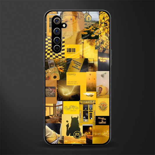 black yellow aesthetic collage glass case for realme x50 pro image