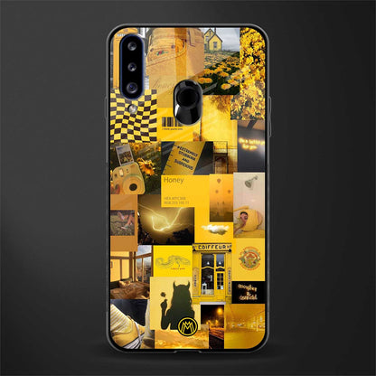 black yellow aesthetic collage glass case for samsung galaxy a20s image