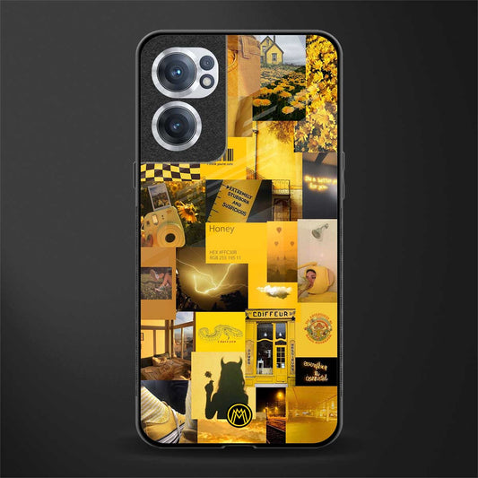 black yellow aesthetic collage glass case for oneplus nord ce 2 5g image