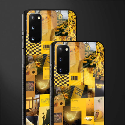 black yellow aesthetic collage glass case for samsung galaxy s20 image-2