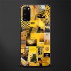 black yellow aesthetic collage glass case for samsung galaxy s20 image