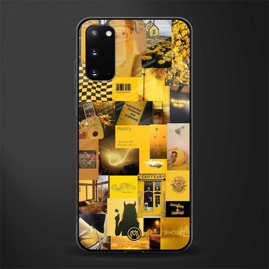 black yellow aesthetic collage glass case for samsung galaxy s20 image