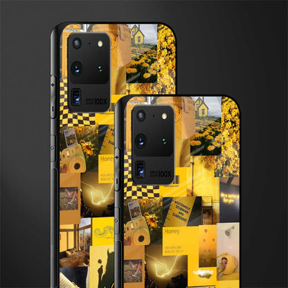 black yellow aesthetic collage glass case for samsung galaxy s20 ultra image-2
