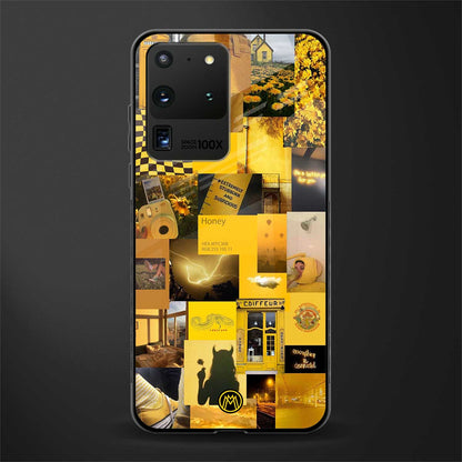 black yellow aesthetic collage glass case for samsung galaxy s20 ultra image