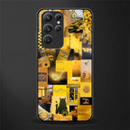 black yellow aesthetic collage glass case for samsung galaxy s22 ultra 5g image