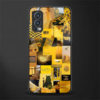 black yellow aesthetic collage glass case for oneplus nord 2 5g image