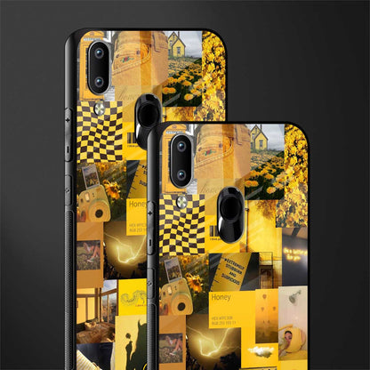 black yellow aesthetic collage glass case for vivo y91 image-2