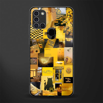 black yellow aesthetic collage glass case for samsung galaxy a21s image