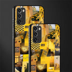 black yellow aesthetic collage glass case for samsung galaxy note 20 image-2