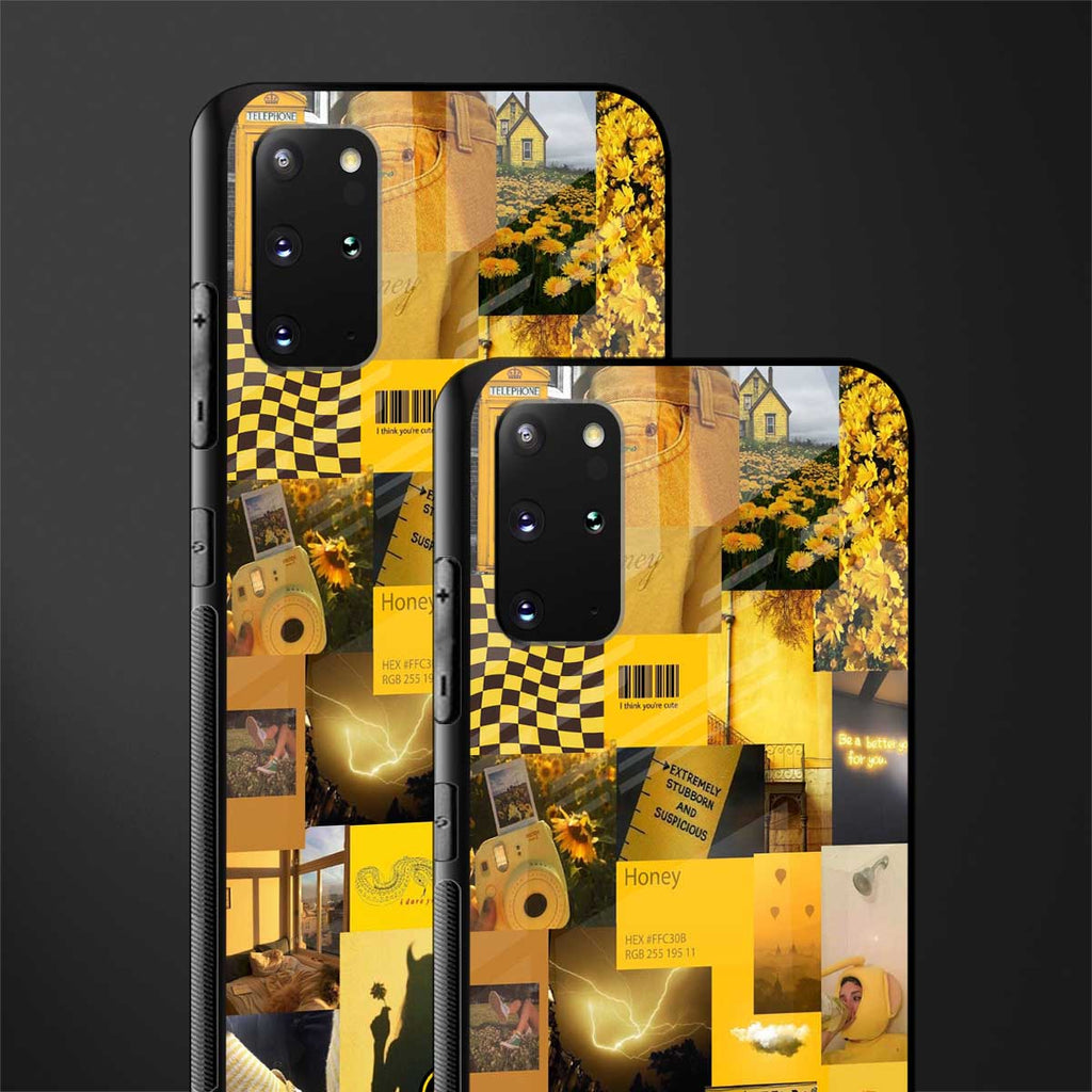 black yellow aesthetic collage glass case for samsung galaxy s20 plus image-2