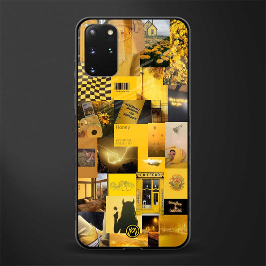 black yellow aesthetic collage glass case for samsung galaxy s20 plus image