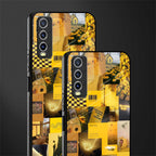 black yellow aesthetic collage glass case for vivo y20 image-2