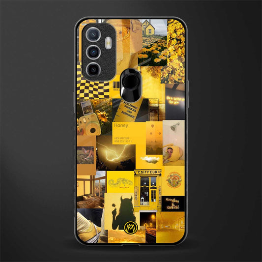 black yellow aesthetic collage glass case for oppo a53 image